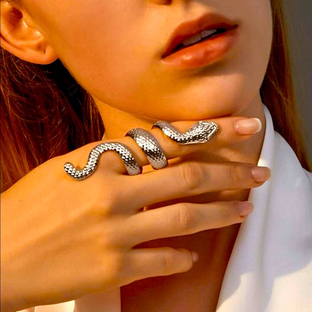 Silver Snake Wrap Ring